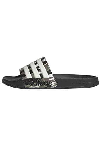Image of adidas Unisex Adilette Shower Slides, core black/alumina/tent green, 11 UK