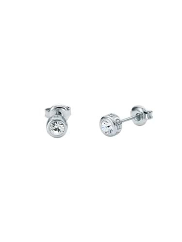 Image of Ted Baker Sinee Mini Crystal Stud Earrings For Women (Silver/Crystal)