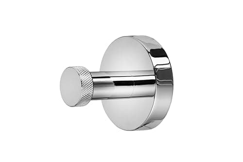 Image of Croydex Chrome Modern Bath Robe Hook - Flexi-Fix Towel Holder, Knightsbridge Collection, Bathroom Accessories, Durable Zinc Alloy Construction, Universal 'X' Plate, Includes All Fixings