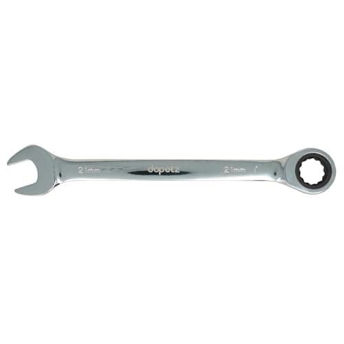 Image of Dapetz ® Fixed Head Ratchet Spanner 21mm, Ratcheting Combination Wrench Metric Chrome Vanadium Steel Forged Combination Wrench Open End Spanner, 72-Tooth Ratchet