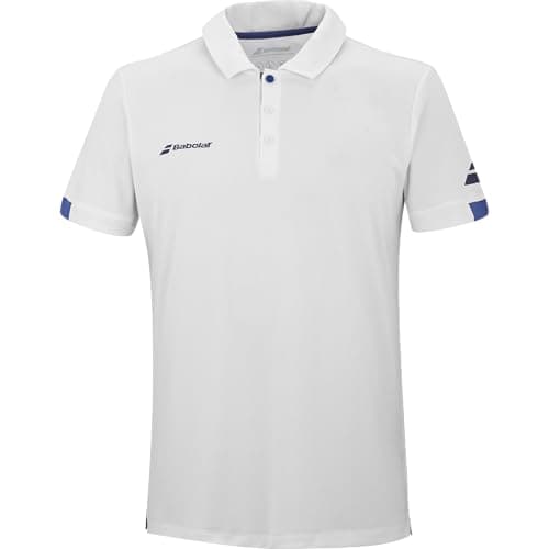 Image of Babolat, Men's Short Sleeve Polo Shirt, Classic Collar, Soft and Comfortable Material, Ideal for Individual Players and Club Teams White
