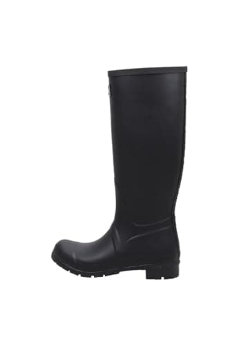Image of Barbour Womens Abbey Tall Rubber Rain Walking Fashion Back Logo Wellingtons - Black - 5