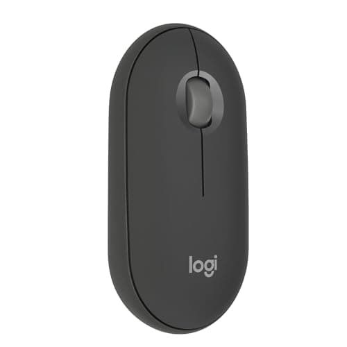 Image of Logitech Pebble Mouse 2 M350s Slim Bluetooth Wireless Mouse, Portable, Lightweight, Customisable Button, Quiet Clicks, Easy-Switch for Windows, macOS, iPadOS, Android, Chrome OS - Graphite