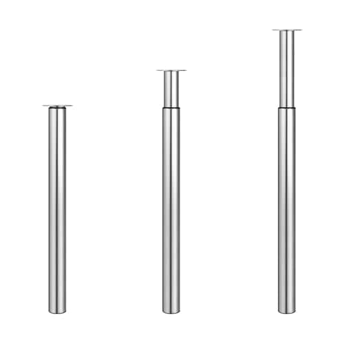 Image of EVERGOODS Table Legs 710-1100mm - Heavy Duty Cylindrical Furniture Legs for Desk Kitchen Island Breakfast Table & Worktops (Chrome Plated)