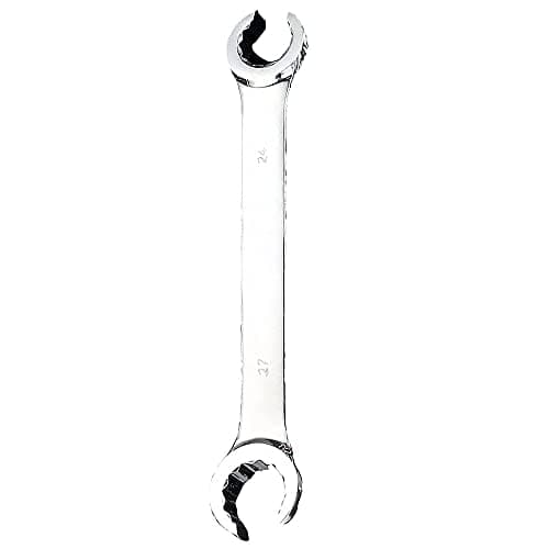 Image of Vogueing Tool Brake Pipe Spanner 24x27MM Open Ring Spanner Metric Double End Flare Nut Pipe Spanner for Hard to Reach, Confined Space