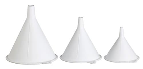 Image of KitchenCraft Food-Grade Plastic Funnels (Set of 3) - White