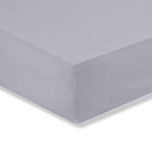 Image of Bianca Fine Linens Bedroom 200 Thread Count Cotton Percale King Fitted Sheet 32cm Depth Grey