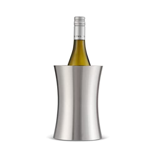 Image of Oak & Steel - Premium Wine Cooler Bucket - Stainless Steel Double Walled Wine Bottle Cooler - Champagne Bottle Cooler 19cm x 10cm - Gift for Birthday, Wedding, Anniversary and Summer Garden Party