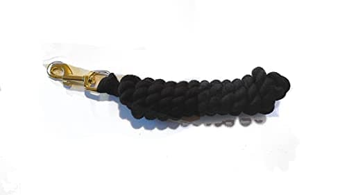 Image of Horse/Pony Cotton Lead Rope with Brass Clip 1.8m (Black)