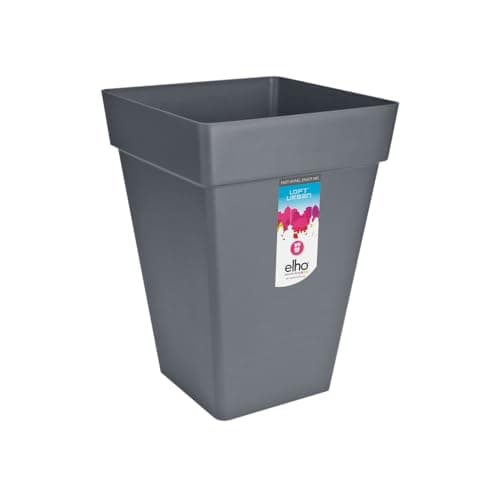 Image of elho Loft Urban Square High 30 - Flower Pot for Outdoor - 100% Recycled Plastic - Ø 29.3 x H 41.3 cm - Black/Anthracite