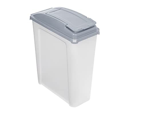 Image of 25L & 50L Recycled Bins - Tall Slimline & Large, Flap Lid Kitchen & Garden Waste Bins, Cool Grey