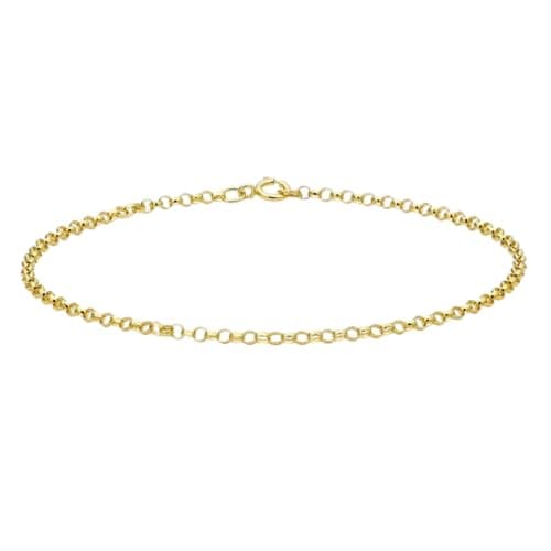 Image of Solid 9ct Yellow Gold Belcher Bracelet, 18cm/7", 2mm Width