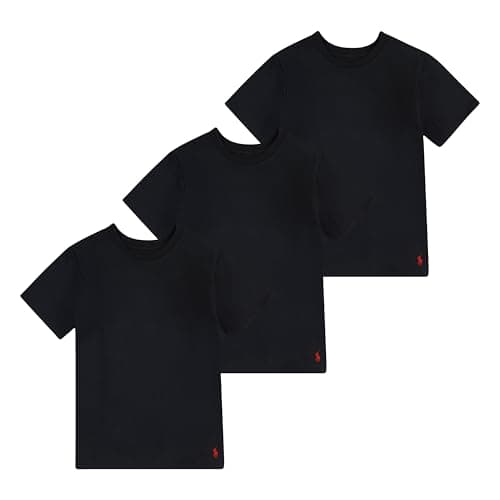 Image of Polo Ralph Lauren - Boys' Short Sleeve Undershirt, Black 3 Pack, M