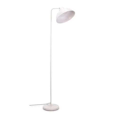 Image of ValueLights | White Metal Stem Standing Floor Lamp with Angled Dome Shade | Floor Lamps & Torchieres, Home Décor & Improvement Essential