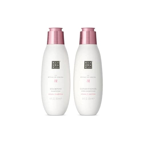 Image of RITUALS The Ritual of Sakura Hair Care Pack - Nourishing Shampoo and Conditioner Gift Set with Wheat Protein, Chia Seeds, Rice and Macadamia Oil - Value Pack 2 x 250ml