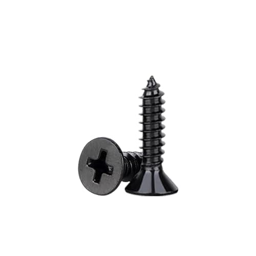 Image of M3 x 16mm Wood Screws, Flat Head Screws for Wood, Carbon Steel Black Small Screw for Furniture,Woodworking, DIY Model Fixing (100pcs)
