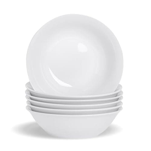 Image of Argon Tableware 12x White Cereal Bowls 18cm (7") - Classic Breakfast, Soup, Ramen & Dessert Bowls - Durable Everyday Crockery for Home & Restaurants - Microwave & Dishwasher Safe