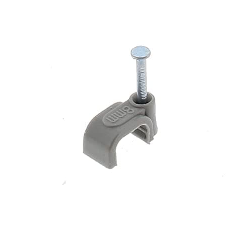 Image of Reulin 1mm T&E Cable Clips, Pack OF 100, Grey, 5x8mm