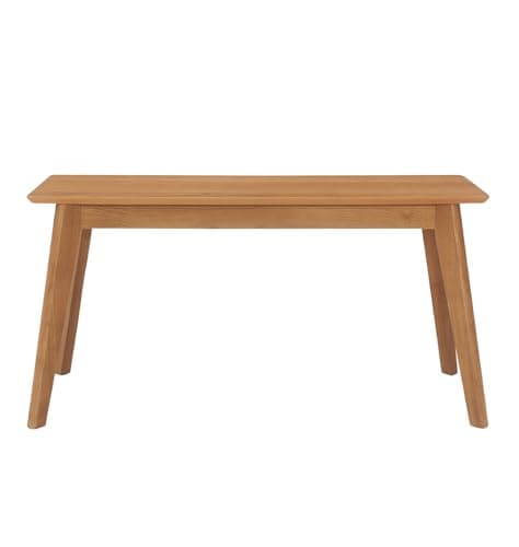Image of Hallowood Furniture Aston Rubberwood Dining Bench in Light Oak Finish, 2 Seater Wooden Bench Seat, Ideal for Dining Room, Kitchen, Hallway, Bedroom, Conservatory, or Porch (90cm)