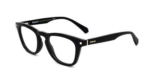 Image of Polaroid PLD D434 Square Eyeglasses for Women, 48 mm Size, Black