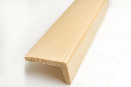 Image of 1 MTR Unequal Pine Wood Corner Moulding Trim 1 Metre (39.37 Inches) Natural 30x20 mm to 70x30 mm Decorative Beading – TMW Profiles (Natural Pine, 50x20 mm)