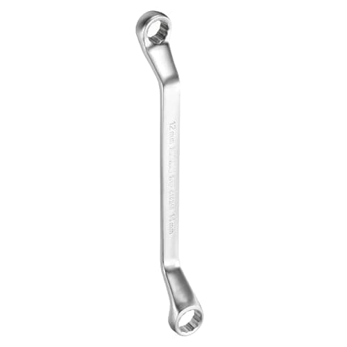 Image of sourcing map Offset Extra Long Box End Wrench 12 x 14 mm Metric 12 Point 75 Degree Offset Double End Box Ratcheting Wrench Carbon Steel Polished Long Spanner Tools