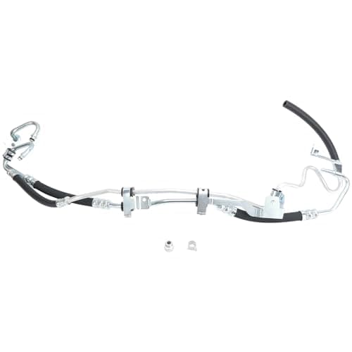 Image of Power Steering Hose with Nut for Ford Focus Mk2 C-Max 2004 2005 2006 2007 2008 2009 2010 2011, Stainless Steel Power Steering Pipe,1743278 1747039 4M513A713DB