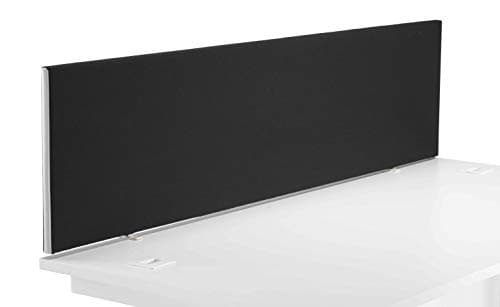 Image of Office Hippo Upholstered Desktop Office Screen, G-Clamp Included, Fire-Retardant, Black, 160 x 3 x 40 cm