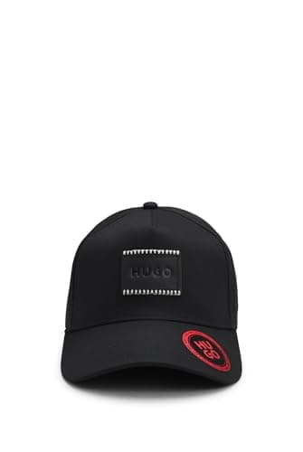 Image of HUGO Mens Jude-SL Cotton-Twill Cap with Logo Patch Black