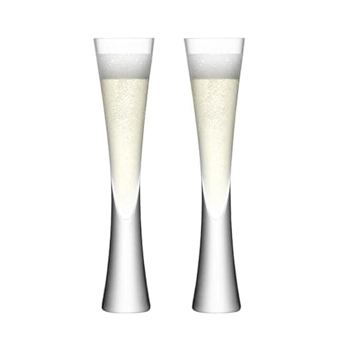 Image of Eidoct 2 Crystal Champagne Flutes, 150ml Mouthblown & Handmade Glasses, Clear Liqueur Glasses for Prosecco, Mimosa, Cocktails & Wedding Toasts