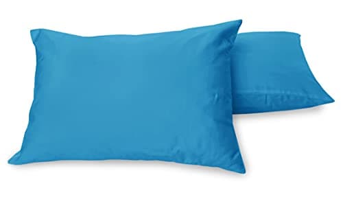 Image of 180 Thread Count 100% Pure Cotton Percale Pillowcase Pair (Teal)