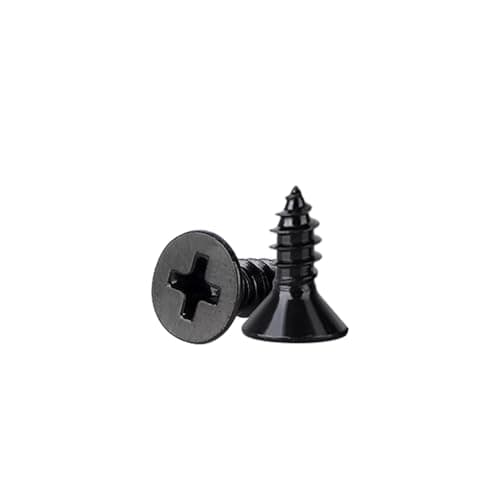 Image of M3 x 8mm Wood Screws, Flat Head Screws for Wood, Carbon Steel Black Small Screw for Furniture,Woodworking, DIY Model Fixing (100pcs)
