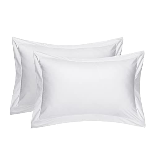 Image of Pack of 2 White Oxford Pillowcases |Standard 50x75cm Pillow Covers| 400 Thread Count 100% Egyptian Cotton Hotel Quality Pillow Sham - Decorative Bedroom Pillow Case Pair
