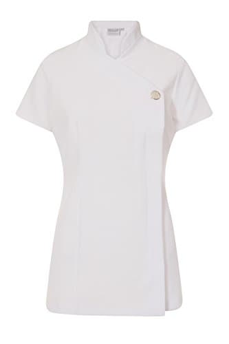 Image of Proluxe Signature Button Beauty Tunic - Hairdressing Massage Therapist Spa Health Work Nail Salon Uniform (White, 22)