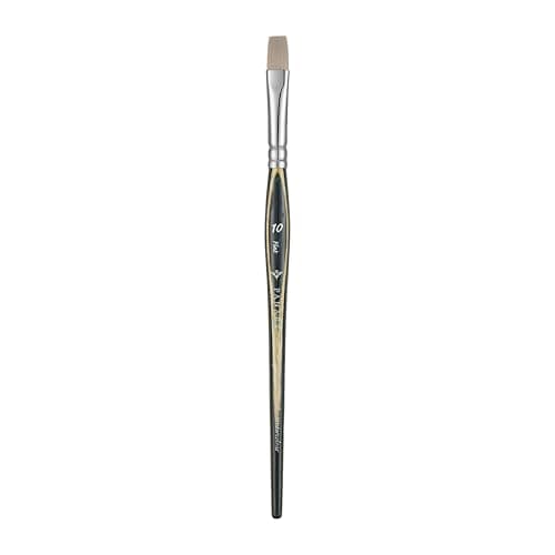 Image of Pan Art Synthetic Fibre Flat No. 10 – Detail & Wash Brush for Watercolour & Gouache – Professional Artist Quality Paintbrush for Fine Art, Craft & Illustration – 1 Unit