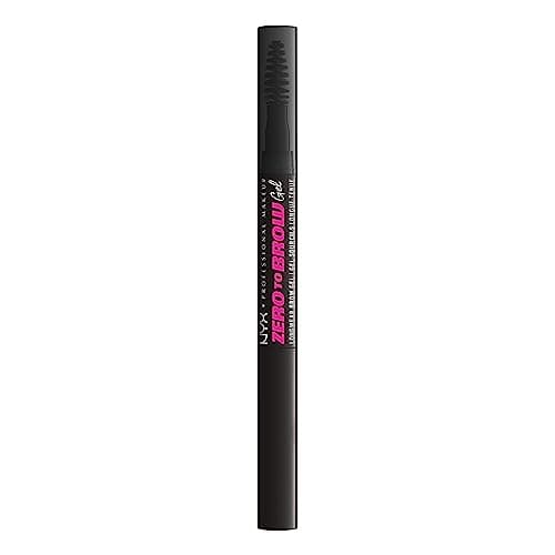 Image of NYX Professional Makeup Longwear Vegan Tinted Liquid Eyebrow Gel, Natural Look Brow Mascara, Up to 2 Day Wear, Transfer-, Fade- and Smudge-Resistant, Zero to Brow, Shade: 12 Black