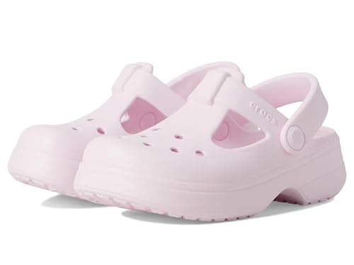 Image of Crocs Unisex Kids Clog, Classic Mary Jane Clog T, Pink Milk, 7 UK Child