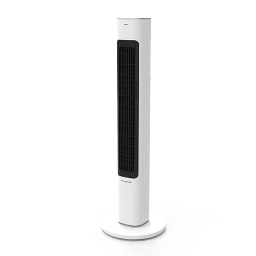 Image of SmartAir Tower Fan - 2-in-1 Fan & Air Purifier with Ioniser - 3 Speed Settings, 70° Oscillation & 12-Hour Timer - Remote Control Included - Slim Modern 101cm Design - Energy-Efficient 50W Motor