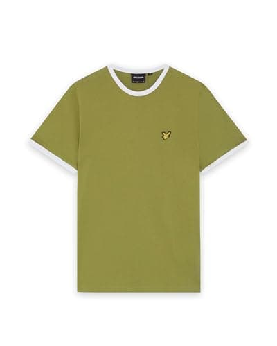 Image of Lyle & Scott SS T-Shirts Ringer T-Shirt Y166 Shrub Green/White, XL