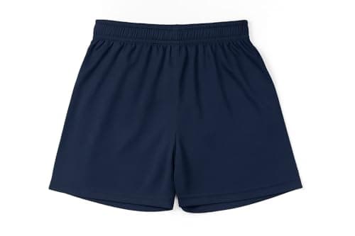 Image of BSBAAA FASHIONS Boys Sports Shorts, Gym Football Training Activewear, Kids School PE Shorts Lightweight Quick Dry Pull-On (Navy, 9-10 Years)