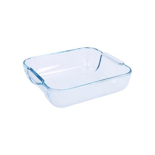 Image of Pyrex Classic Multipurpose Glass Square Roaster with Easy Grip 25x21cm Transparent (Pack of 2)