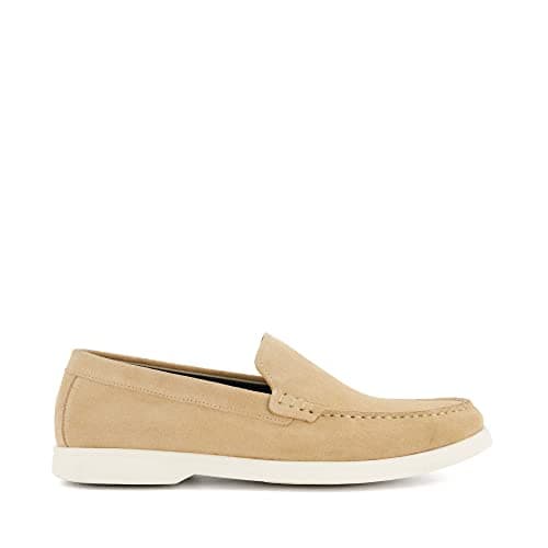 Image of Dune London Mens BUFTONN Topstitch Casual Loafers Size UK 9 Suede Sand