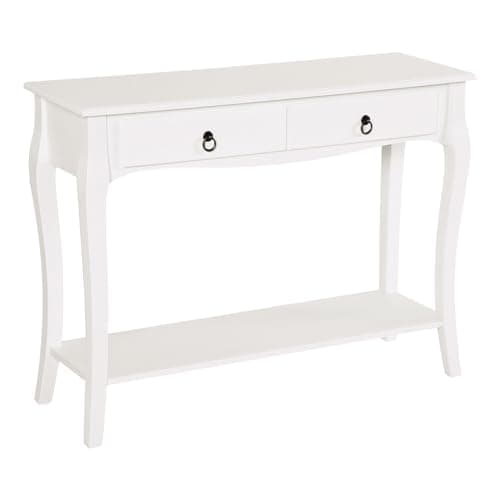 Image of HOMCOM Console Table Modern Sofa Side Desk with Storage Shelves Drawers for Living Room Entryway Bedroom Ivory White