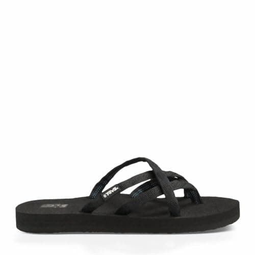 Image of Teva Women's Olowahu Flip Flops, Black Mix Black on Black Mbob, 5 UK