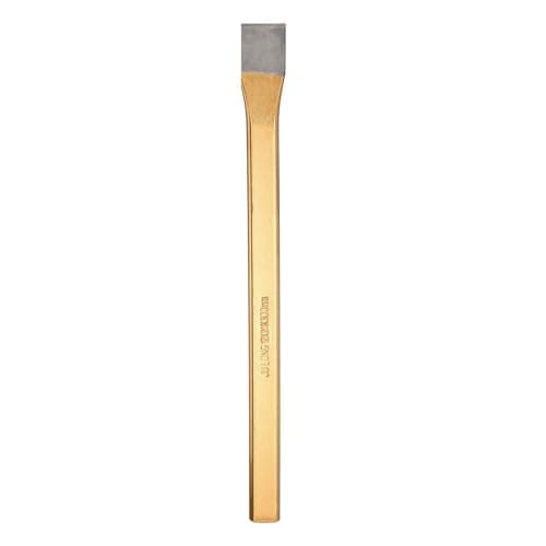 Image of sourcing map Cold Chisel 20mm Wide 400mm Long Alloy Steel High Hardness Heat Treated Heavy Duty Flat Cold Chisel for Cutting Rivets Iron Steel Bronze Copper Rods Bolts, Gold Gray
