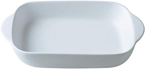 Image of white Small Ceramics Rectangular Baking Dishes with Handle for Oven Ceramic Baking Pan Lasagna Casserole Pan Individual Bakeware 9x5 inch