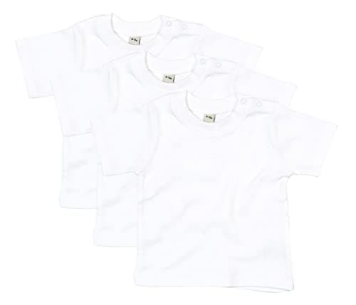 Image of COOZO Baby Short Sleeve Pack of 3 Plain T-Shirts - Organic White - 6-12 Months