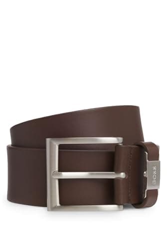 Image of BOSS Mens Connio Branded-keeper belt in Italian leather