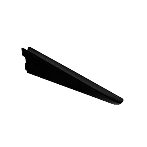 Image of RBUK Adjustable Twin Slot Shelves Bracket, Wall Mounted Shelf Support for Modular Storage - Double Slot Shelving, U Brackets - Antibacterial Uprights, Fixings Not Included - 10 Pack, Black, 270mm
