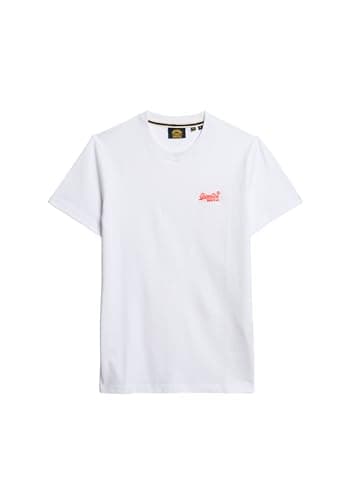 Image of Superdry Essential Logo Embroidered Short Sleeve T-Shirt XL, Optic/Hazard Orange, XL
